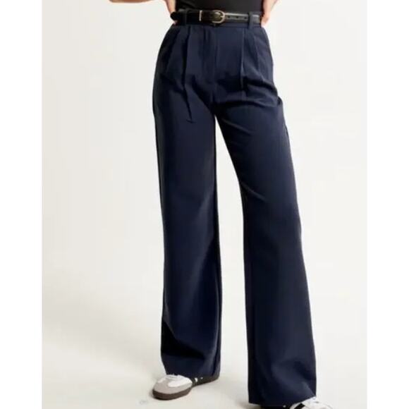 Abercrombie & Fitch Pants - Abercrombie & Fitch Size L Navy Blue Trousers Office Professional Every Day